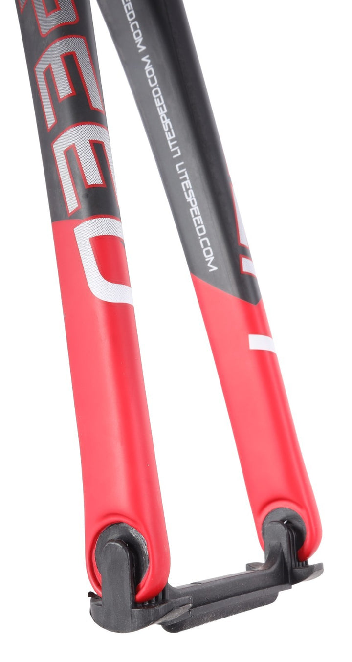 Litespeed L1 Carbon Road Bike Frameset LARGE Matte Nude/Red 700c QR Rim 30T 2016