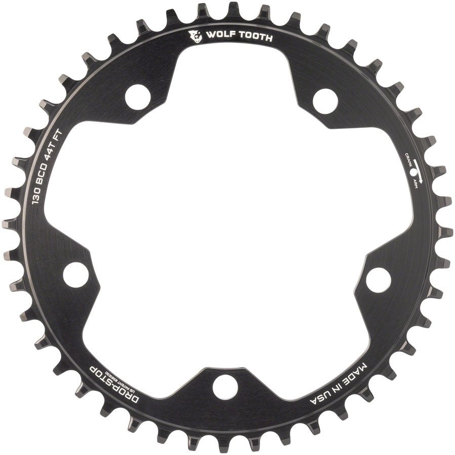 Wolf Tooth Drop-Stop B 11 Speed Road Bike Chainring 130 BCD 44T 5-Bolt