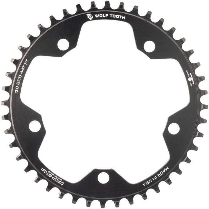 Wolf Tooth Drop-Stop B 11 Speed Road Bike Chainring 130 BCD 44T 5-Bolt