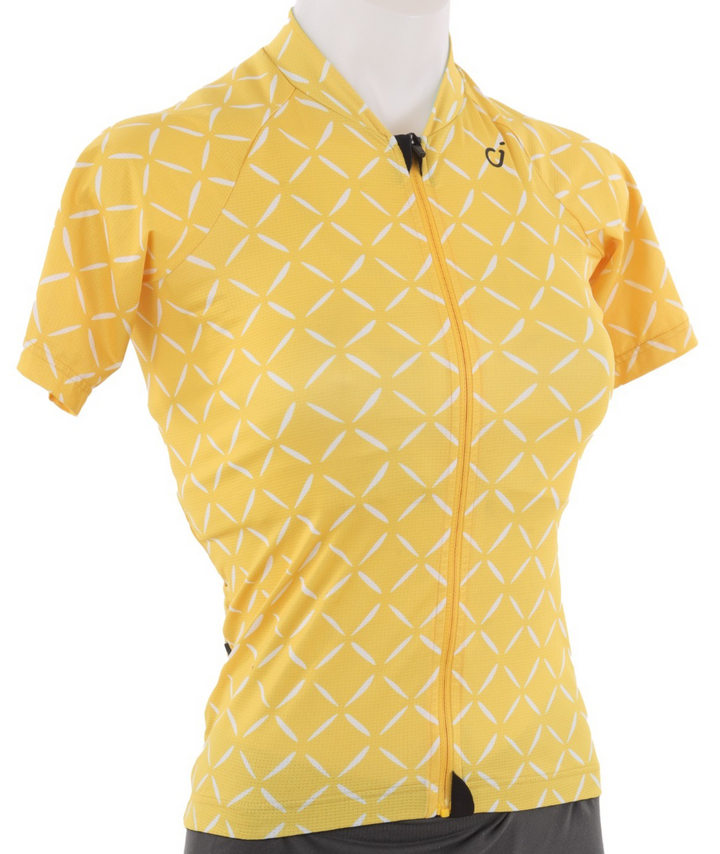 Velocio Crosshatch Ultralight Women Short Sleeve Jersey XS Yellow Road Gravel CX
