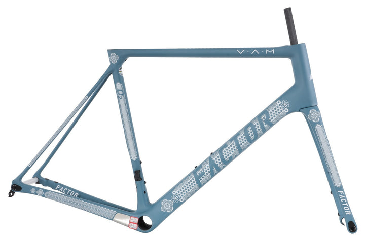 Factor O2 VAM Disc Premium Carbon Road Bike Frameset 58cm Ornate Azure 2023