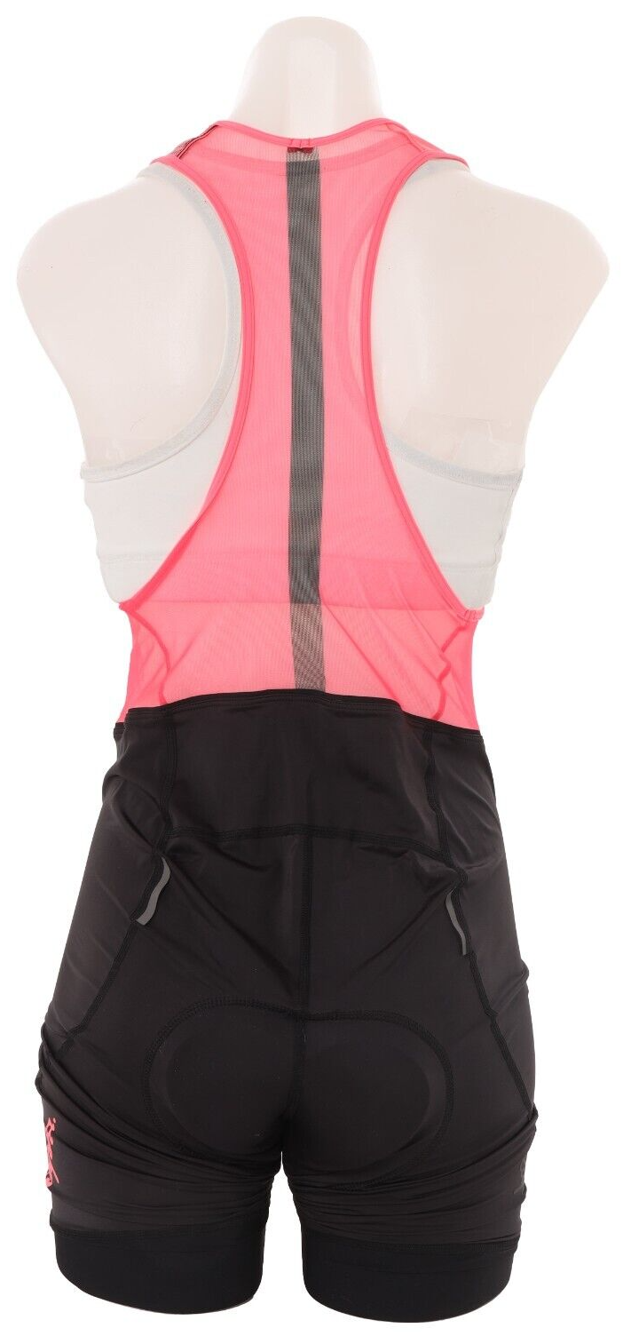 Rapha Souplesse Flyweight Bib Shorts Women LARGE Black Pink Road Bike Gravel MTB