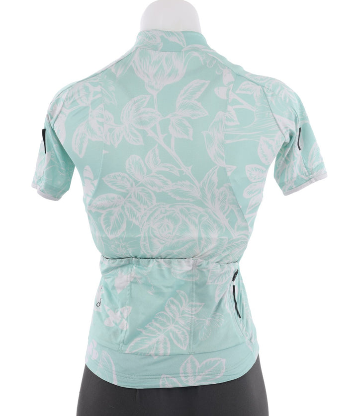 Velocio Luna Floral SE Short Sleeve Cycling Jersey Women XS GREEN Road Gravel