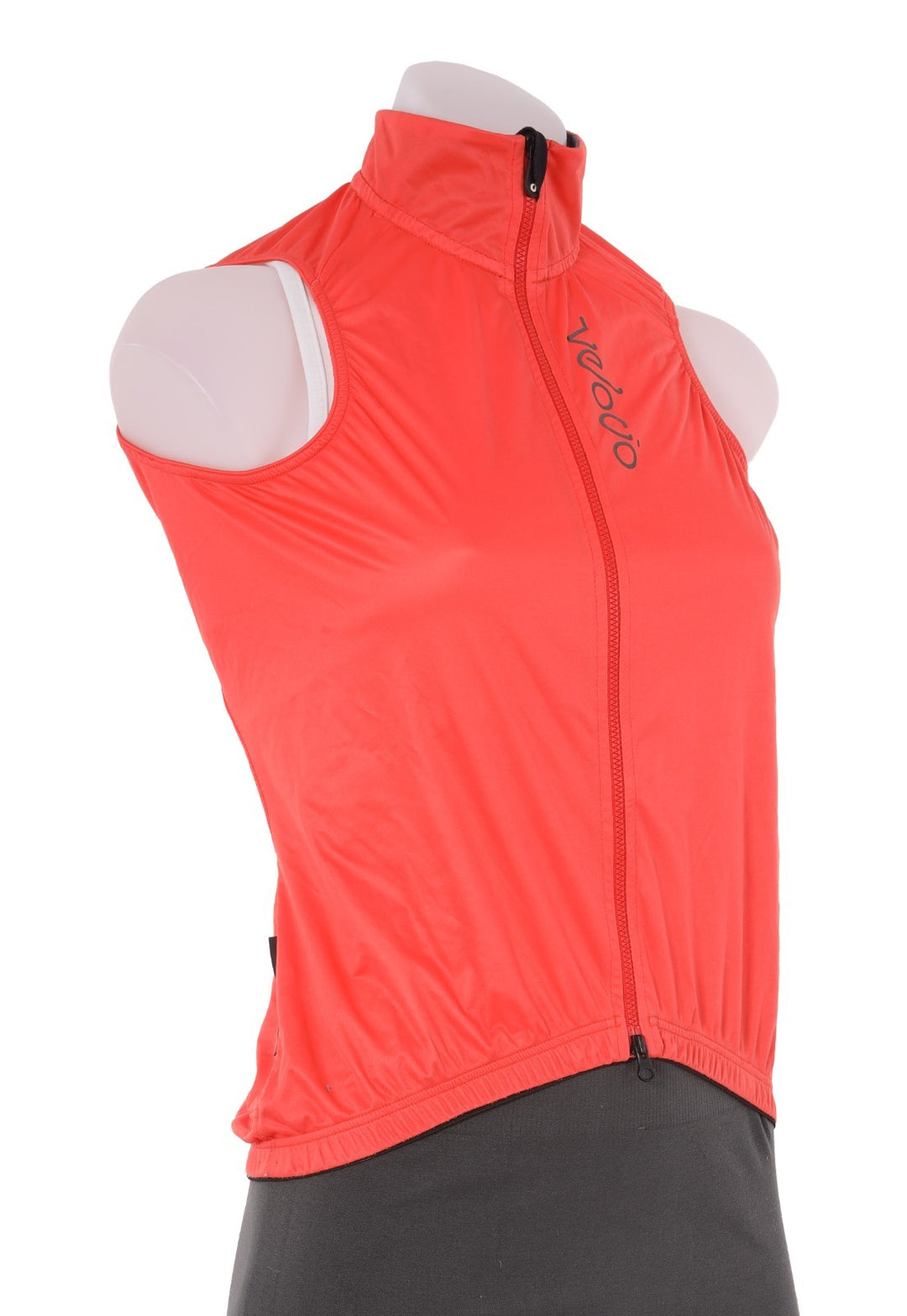 Velocio Cycling Wind Vest Women SMALL Orange Road Bike Gravel Mountain Packable