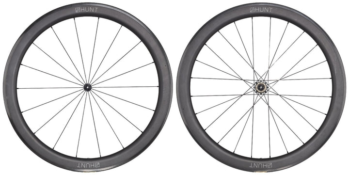 HUNT 50 Carbon Wide Aero Road Wheelset Tubeless Shimano 11 Spd 700c QR Rim Brake