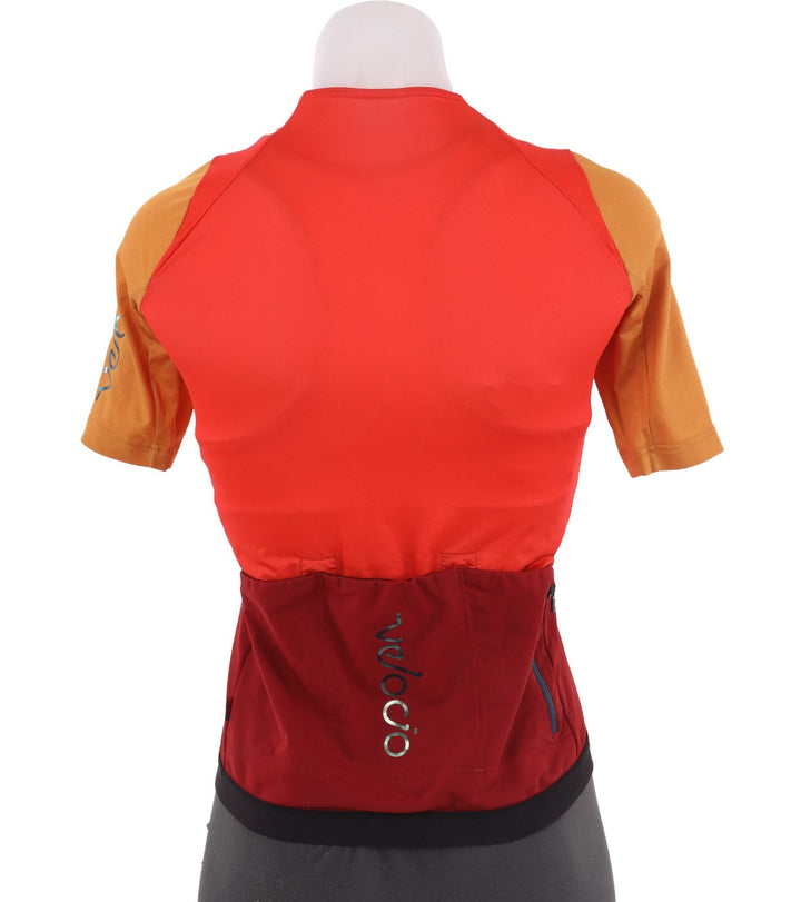 Velocio Concept SE Short Sleeve Cycling Jersey Women XS RED/ORANGE Road Gravel