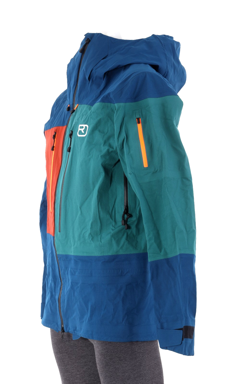 Ortovox 3L Deep Shell Jacket Men MEDIUM Blue Hood Winter Ski Tour Hiking Snow