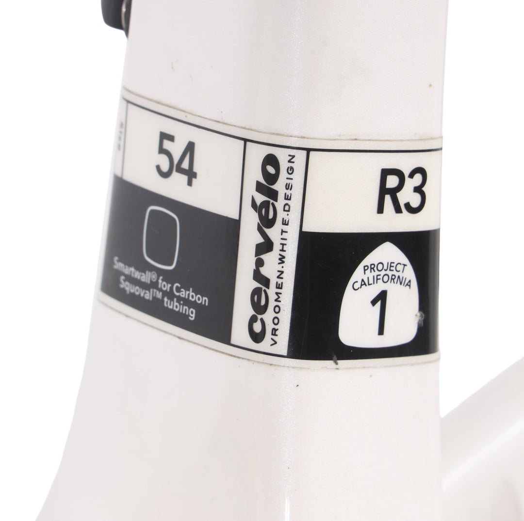 Cervelo R3 Carbon Road Bike Frameset 54cm White 700c Rim Brake QR Race Tri 2011