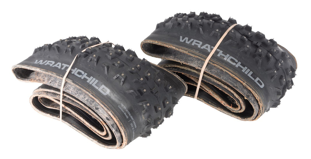 45NRTH Wrathchild Mtn Bike Tires PAIR 27.5 x 3" Studdable Winter BLACK 120 TPI