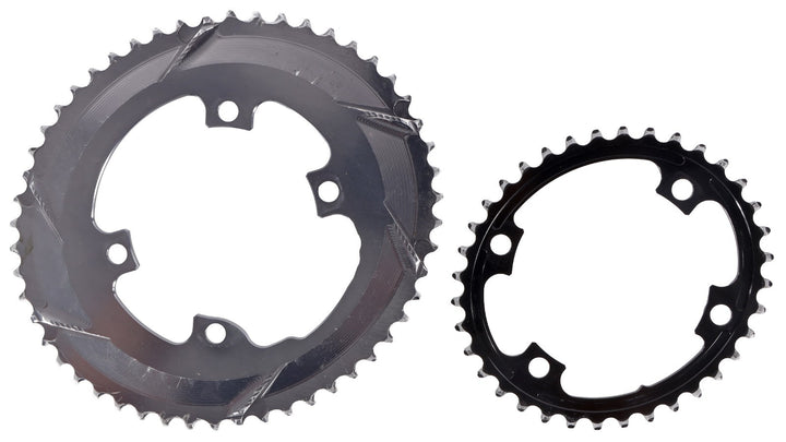 absoluteBlack Premium Oval 52/36T Road Bike Chainring SET 4-Bolt Grey 110mm BCD