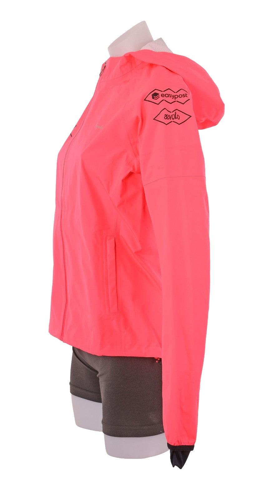 Rapha EF Cannondale Commuter Hooded Rain Jacket Women XS Pink Road Bike EasyPost