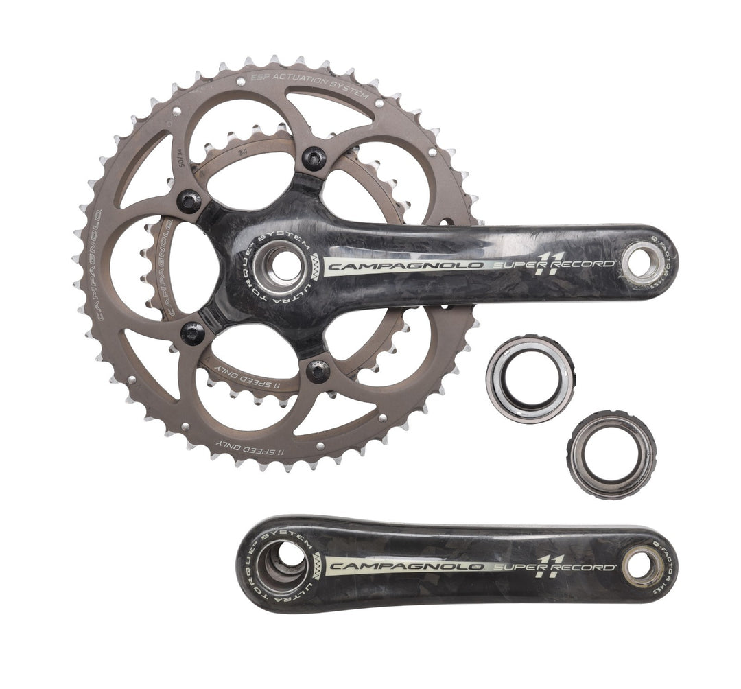 Campagnolo Super Record 2x11 Speed Carbon Road Bike Crankset 172.5mm 50/34T w/BB