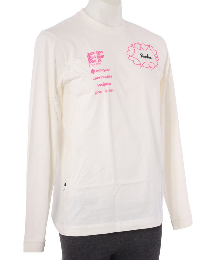 Rapha EF Education Cannondale Pro Cycling Long Slv Cotton Shirt Men MEDIUM White