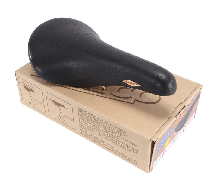 Selle San Marco Rolls Classic Bike Saddle 145mm BLACK 7x 7mm Steel Gold Vintage