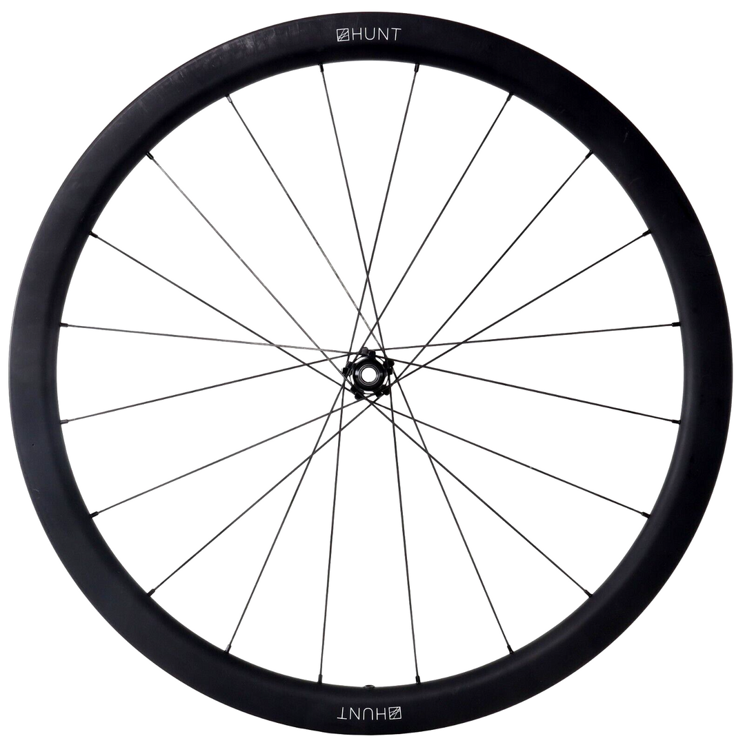 HUNT 40 Carbon Aero CL Disc Tubeless 12 x 100mm Road FRONT Wheel 700c Race TT CX