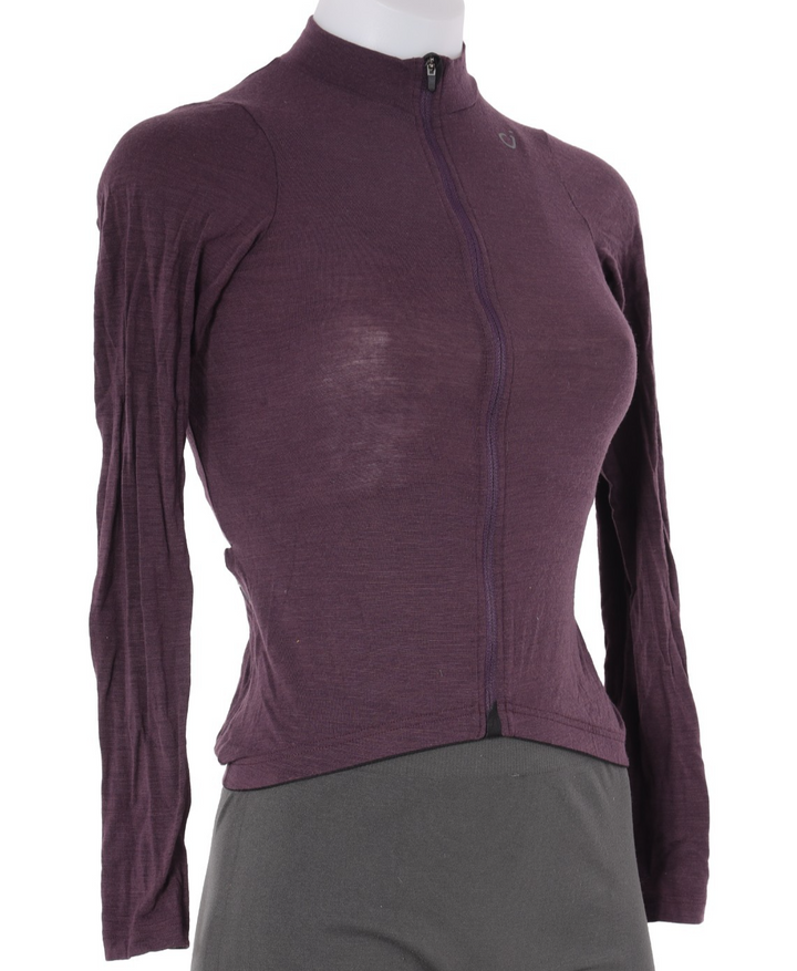 Velocio Concept Merino Long Sleeve Cycling Jersey Women XS Purple Road Gravel