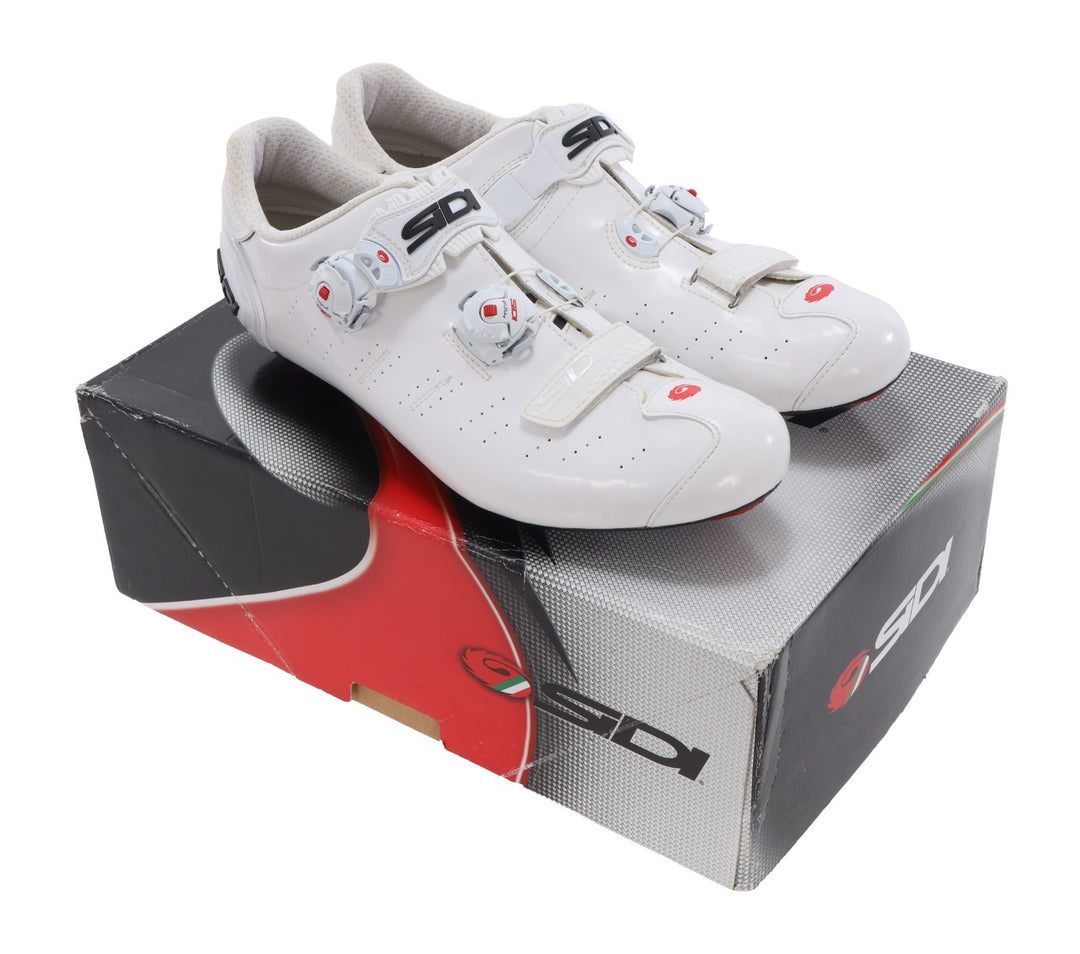 Sidi Ergo 5 Carbon Road Bike Shoes EU 46.5 US Men 11.75 WHITE 3 Bolt Wire Dial