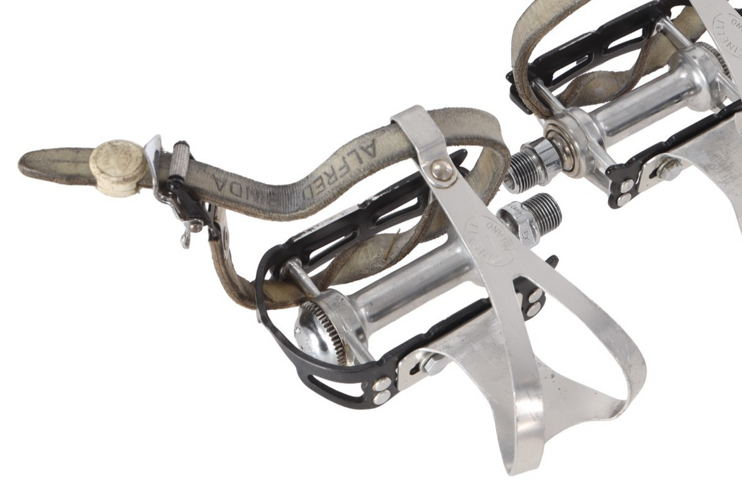 Campagnolo 1037/a Record Strada Superleggeri Road Bike Pedals 9/16" w/ Toe Clips
