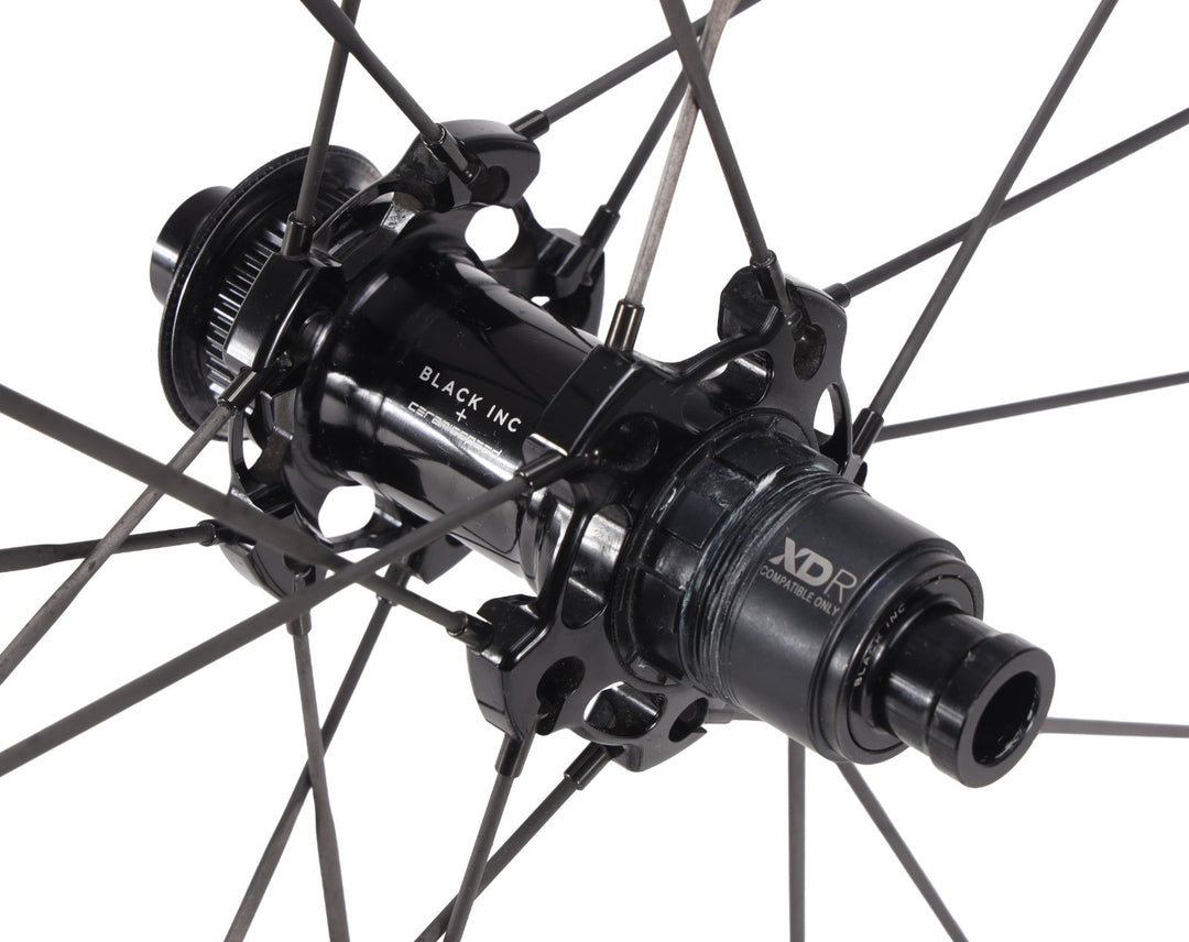 Black Inc 48|58 UD Carbon Spoke Tubeless CL Disc Road Bike Wheelset SRAM XDR 12s