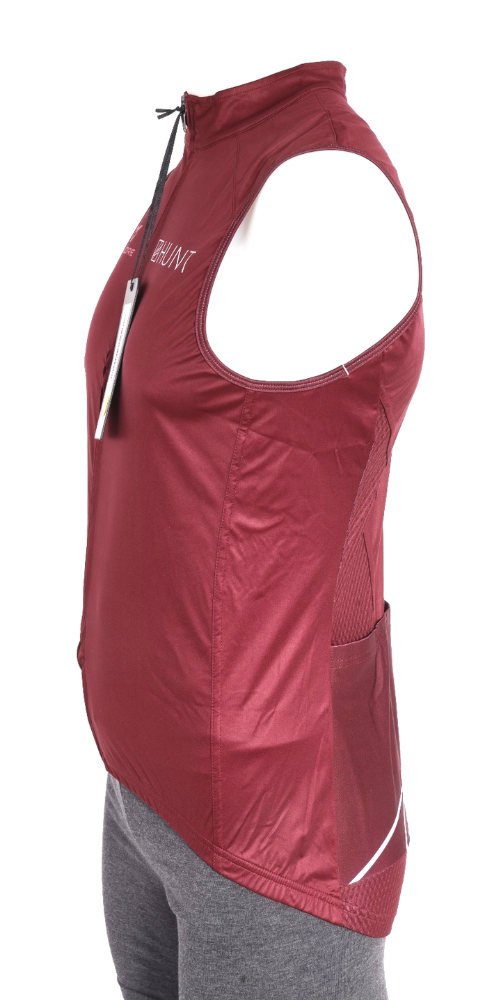 Cuore Hunt Wheels Silver Cycling Wind Vest Men MEDIUM Maroon Road Bike Race