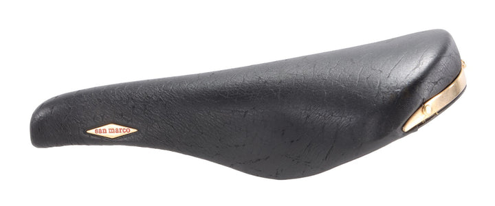 Selle San Marco Rolls Classic Bike Saddle 145mm BLACK 7x 7mm Steel Gold Vintage