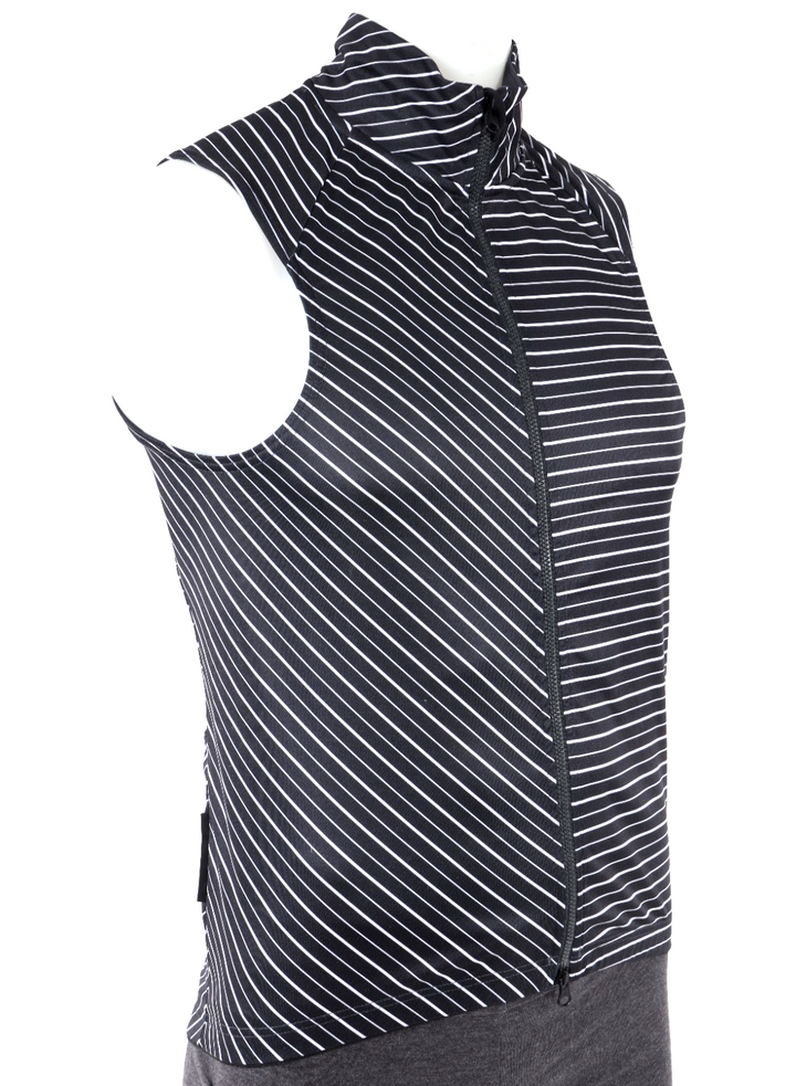 Velocio Wind Vest Men MEDIUM Black Stripes Cycling Road Bike Gravel