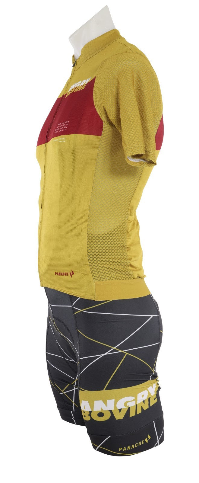 Panache Angry Bovine Short Slv Pro Air Road Cycling Kit Men S/M Mustard Gravel