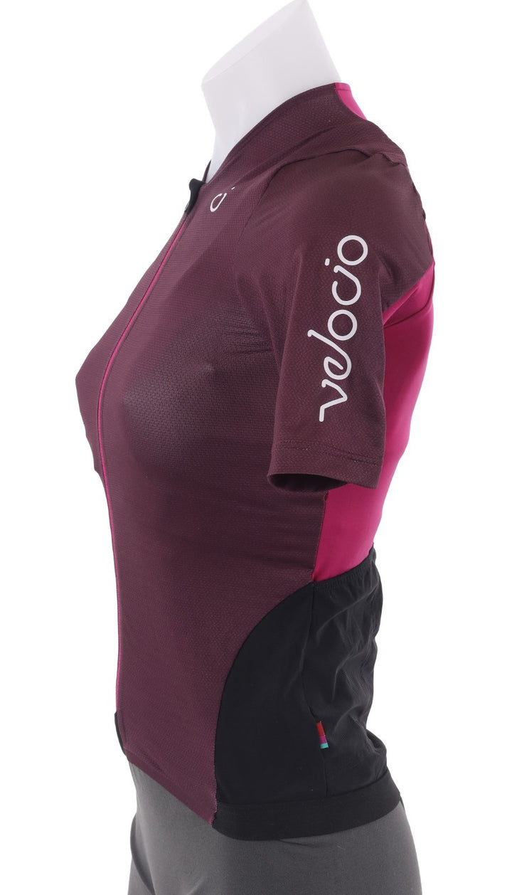 Velocio Evo Short Sleeve Cycling Jersey Women XS Purple Blk Road Gravel Race Fit