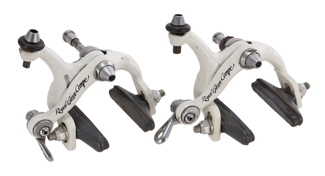 Dia-Compe Royal Gran Compe 400 Road Bike Rim Brake Caliper Set WHITE F+R Vintage