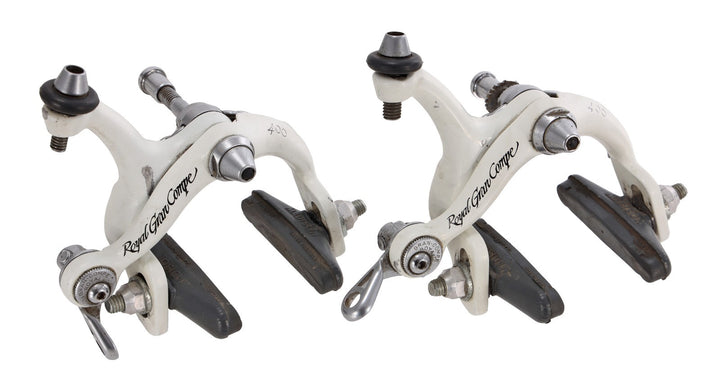 Dia-Compe Royal Gran Compe 400 Road Bike Rim Brake Caliper Set WHITE F+R Vintage