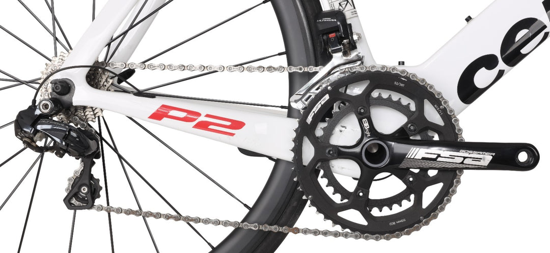 Cervelo P2 Carbon Triathlon Bike 58cm WHITE 2x 11s Power Ultegra Di2 Rim QR 2017
