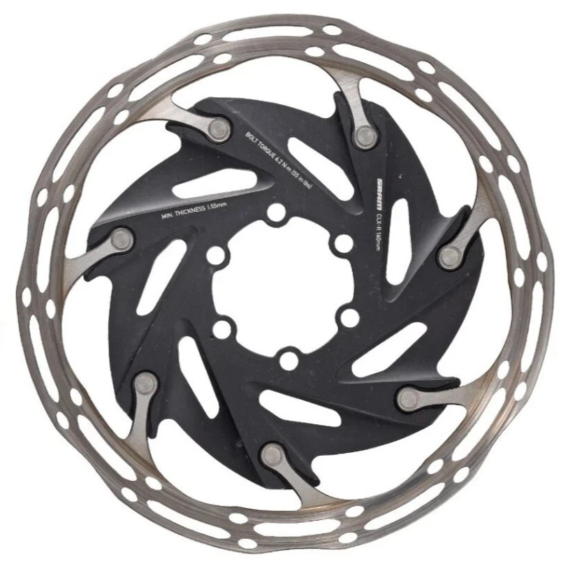 SRAM CenterLine XR CLX-R Road Bike Disc Brake Rotor 160mm 6-Bolt Ti Gravel Steel