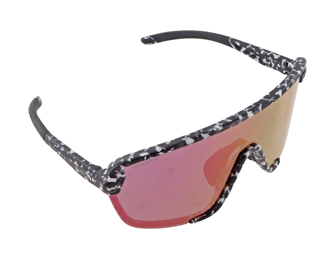 Smith Bobcat Sunglasses Black Marble Frame Violet Mirror Lens + Clear Lens