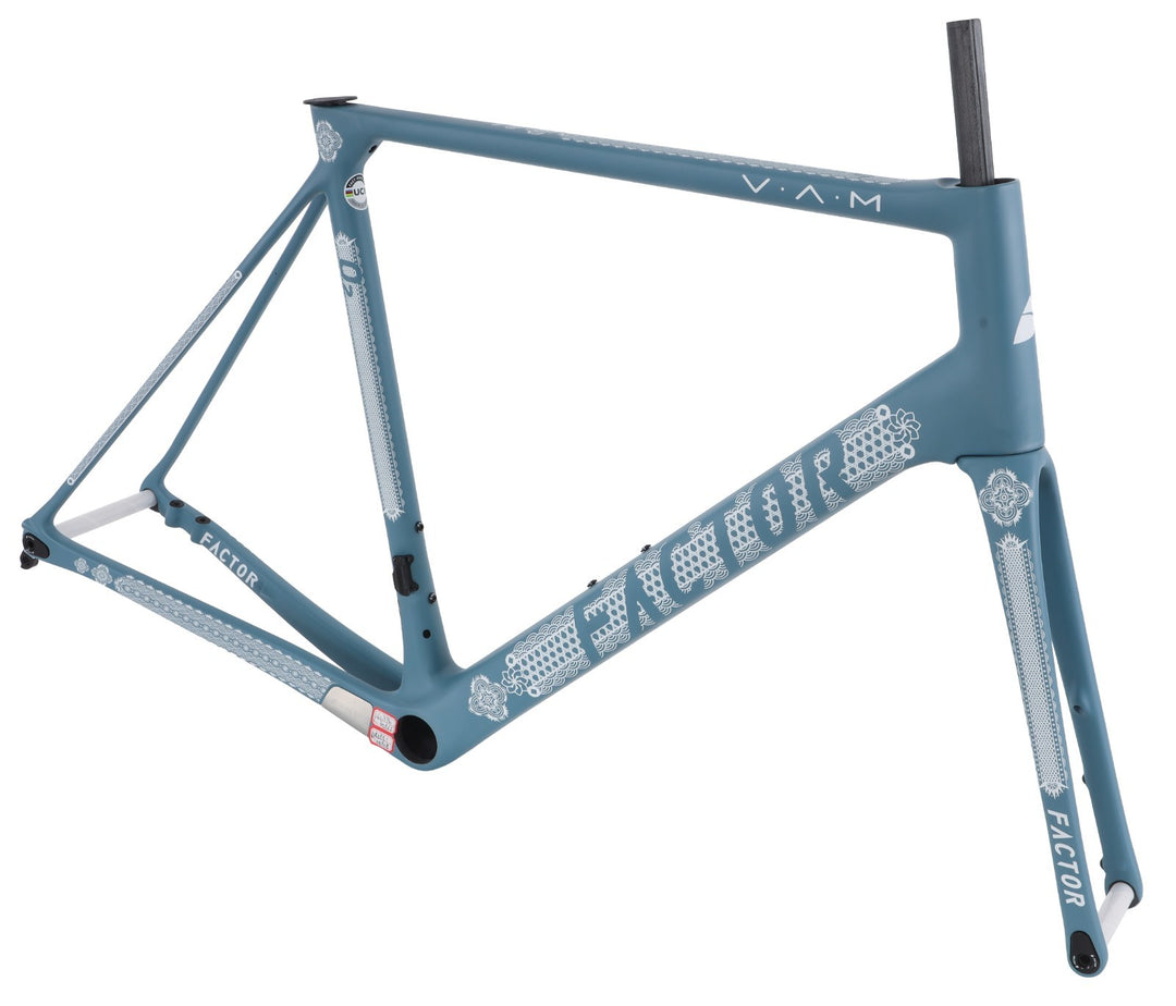 Factor O2 VAM Disc Premium Carbon Road Bike Frameset 58cm Ornate Azure 2023