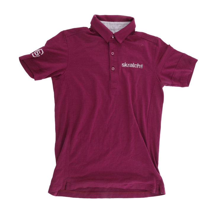 Rapha skratch Labs Short Sleeve Merino Polo Shirt Men SMALL Maroon Road Bike