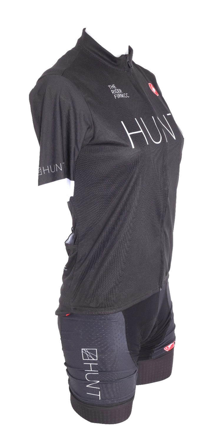 Castelli Women Hunt Wheels Short Sleeve Cycling Kit MEDIUM Black Road Bike MTB
