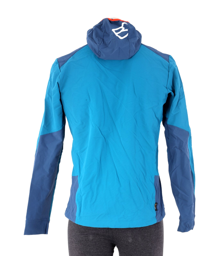 Ortovox Pala Hooded Merino Wool Jacket Men MEDIUM Blue Climbing Hiking Trail