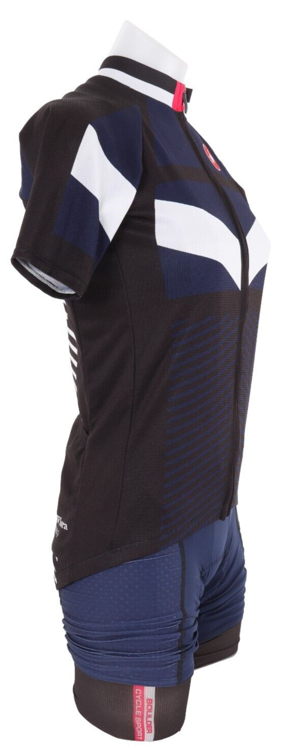 Castelli Women Short Sleeve Cycling Team Kit SM/MD Black Blue Road Bike Gravel