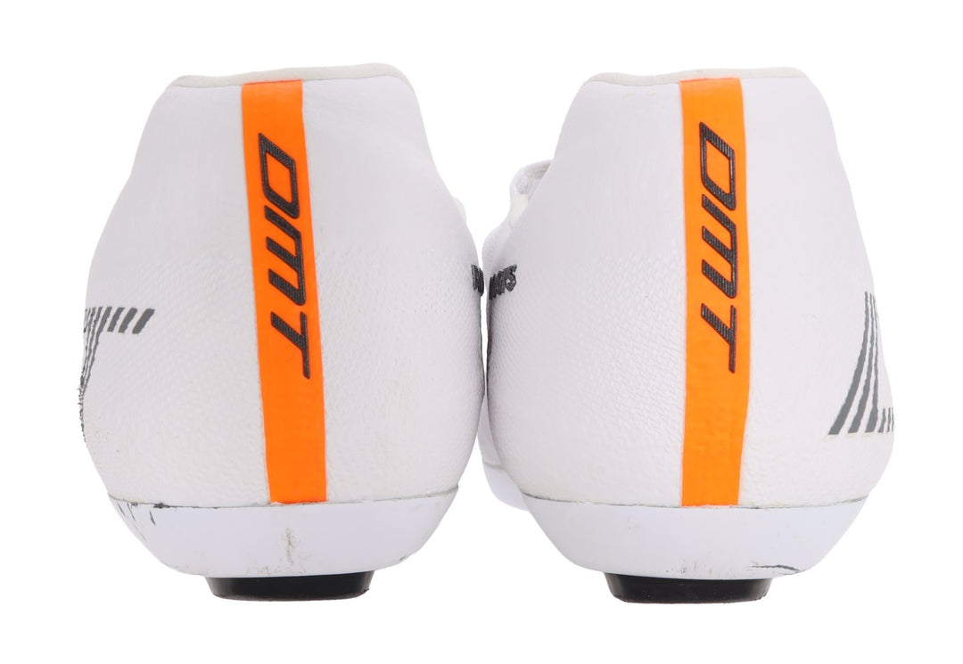 DMT Pogi's w/ NFC Road Bike Shoes EU 47 US Men 13 BOA WHITE/ORANGE 3-Bolt