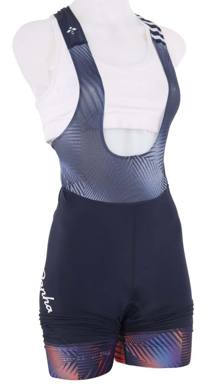 Rapha Pro Team Bib Shorts Women MEDIUM Blue Cycling Road Bike