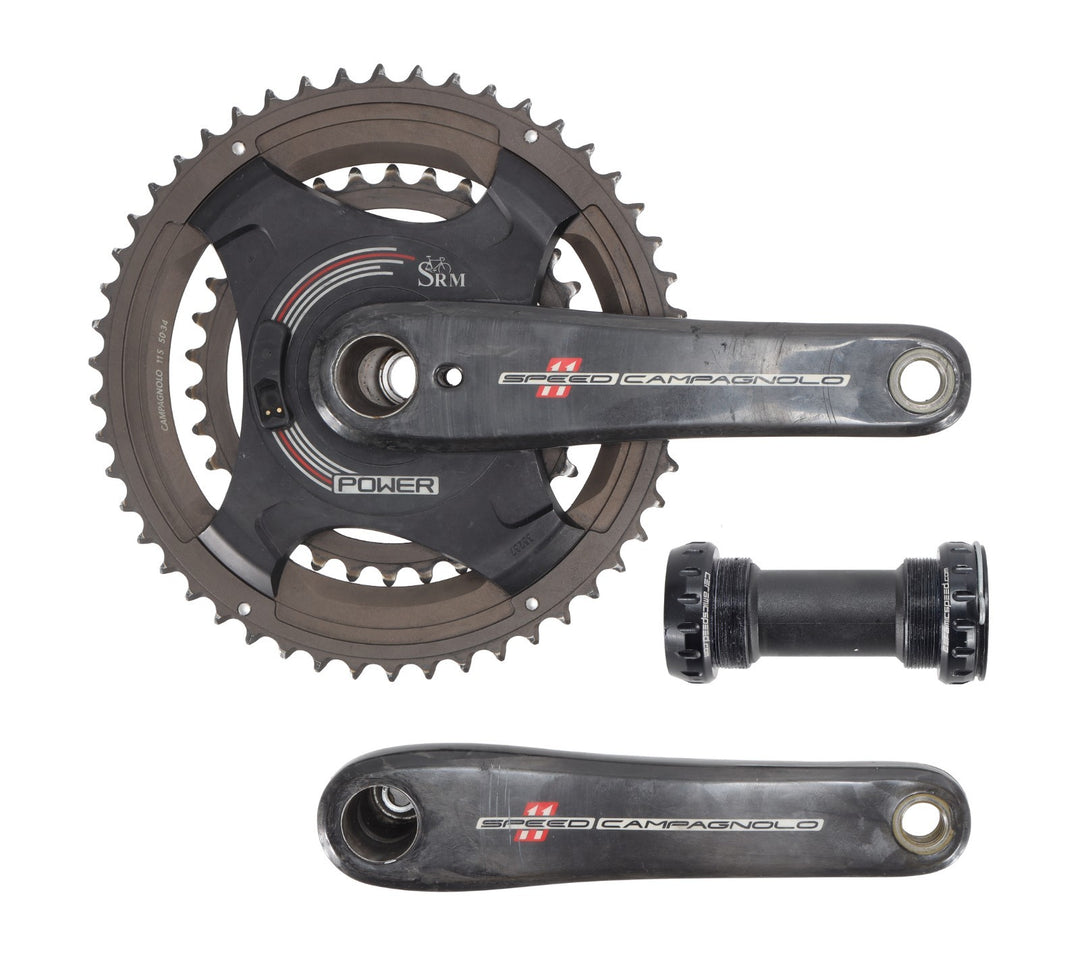 Campagnolo Super Record 2x11s SRM Power Meter Crankset 175mm Carbon 50/34T w/ BB