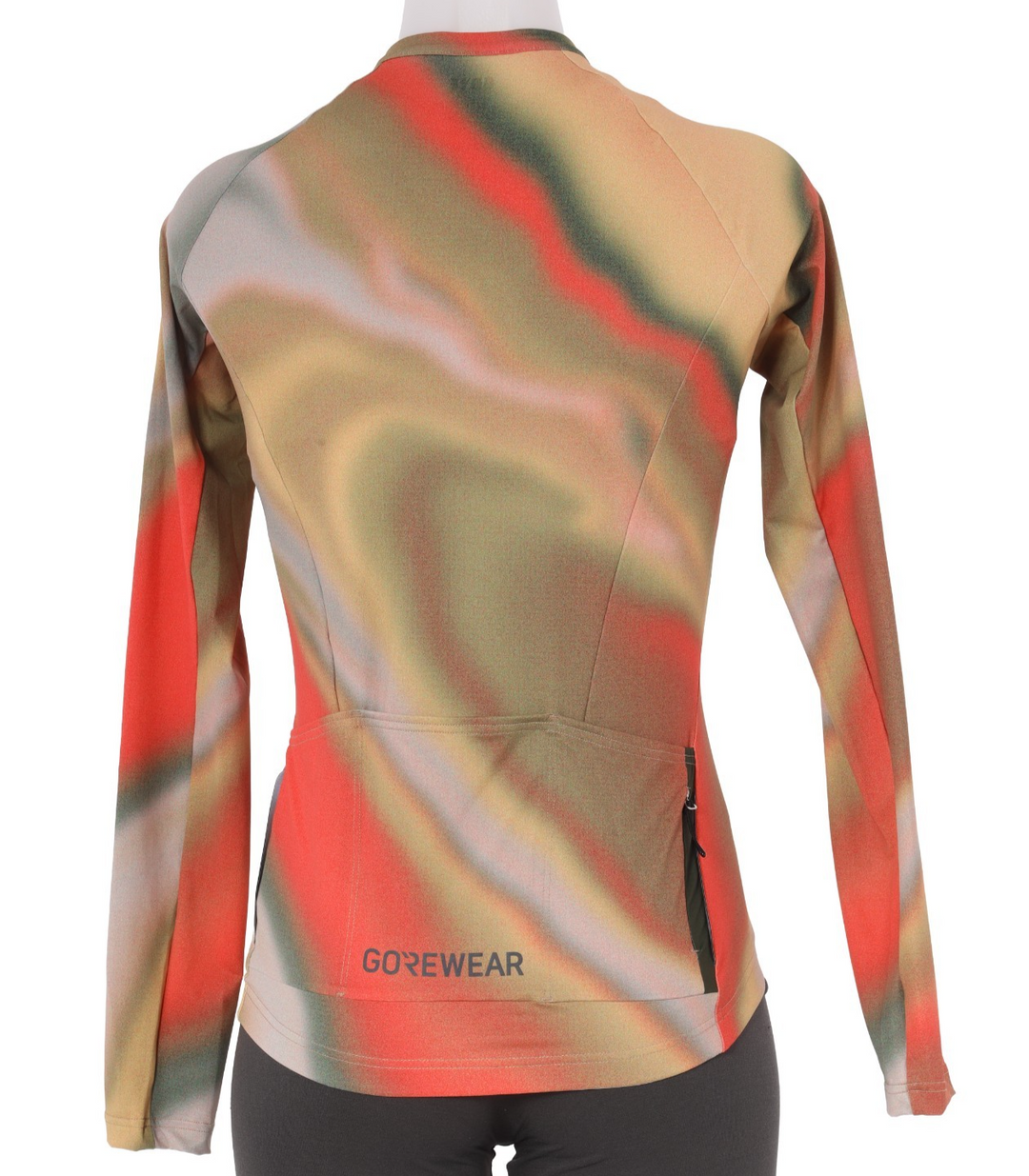GoreWear Torrent Long Sleeve Cycling Jersey Women SMALL Green Orange Road Bike