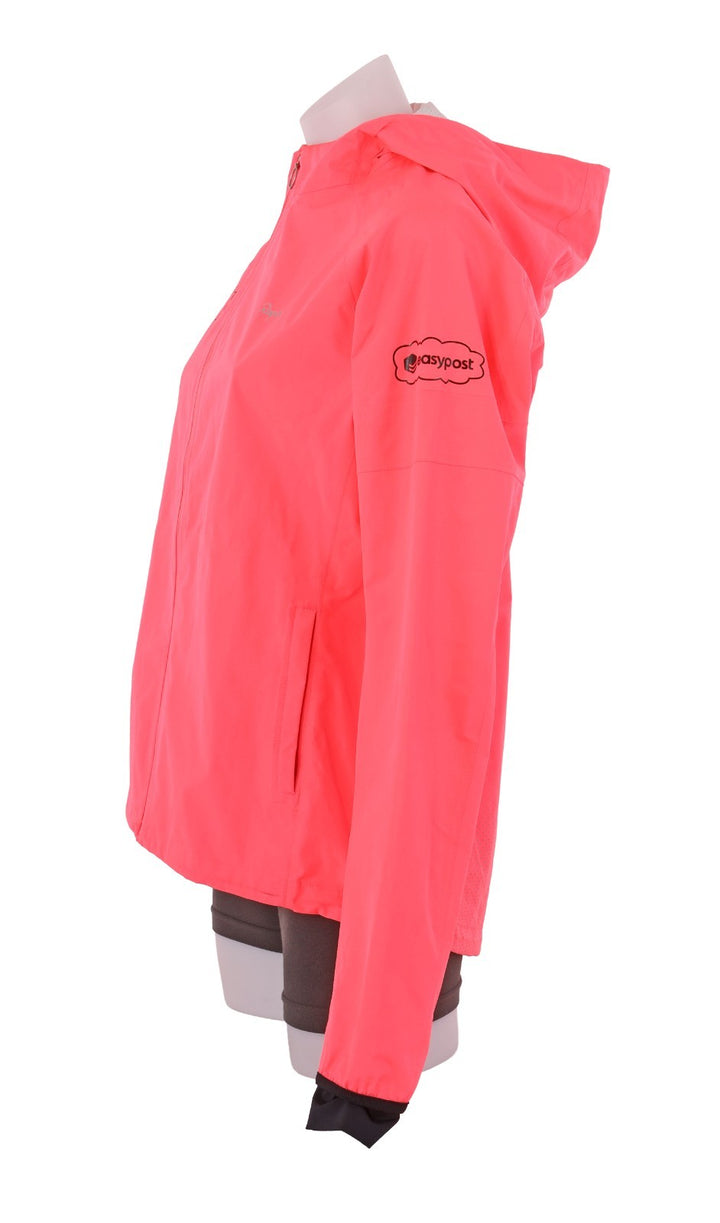 Rapha Education First Commuter Bike Hooded Rain Jacket Women MEDIUM Hi-Viz Pink