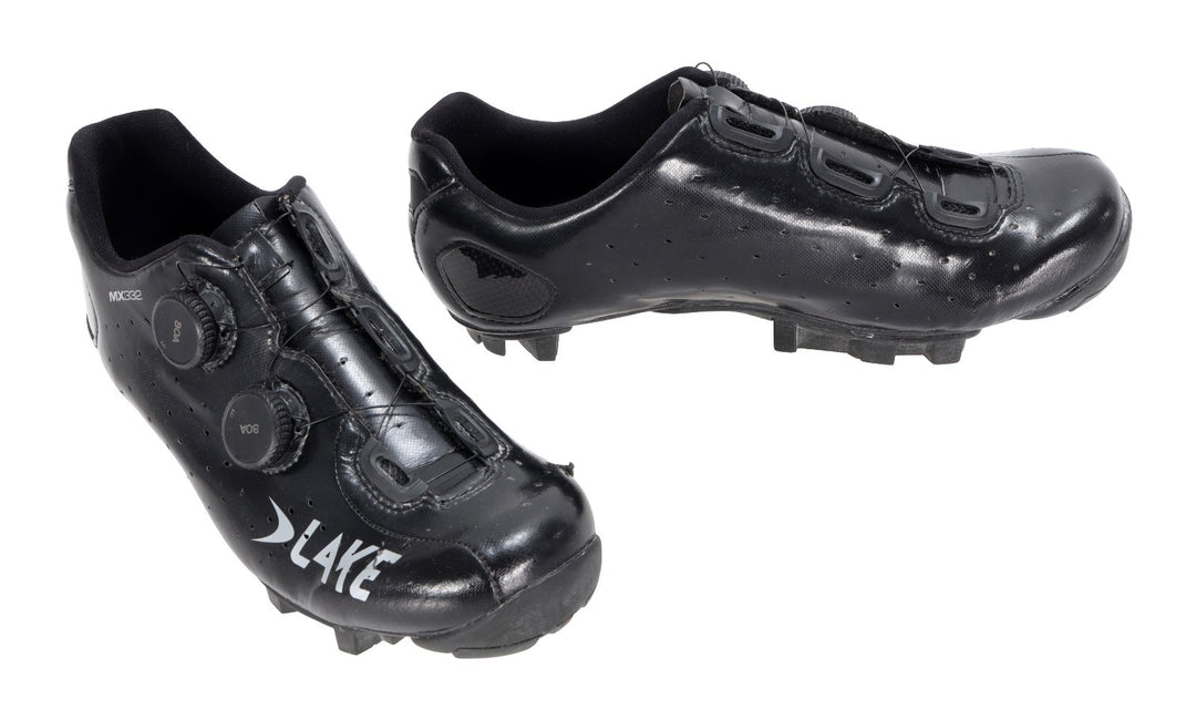 Lake MX332 Carbon Mountain Bike Shoes EU 42 US Men 9.5 BLACK 2-Bolt BOA