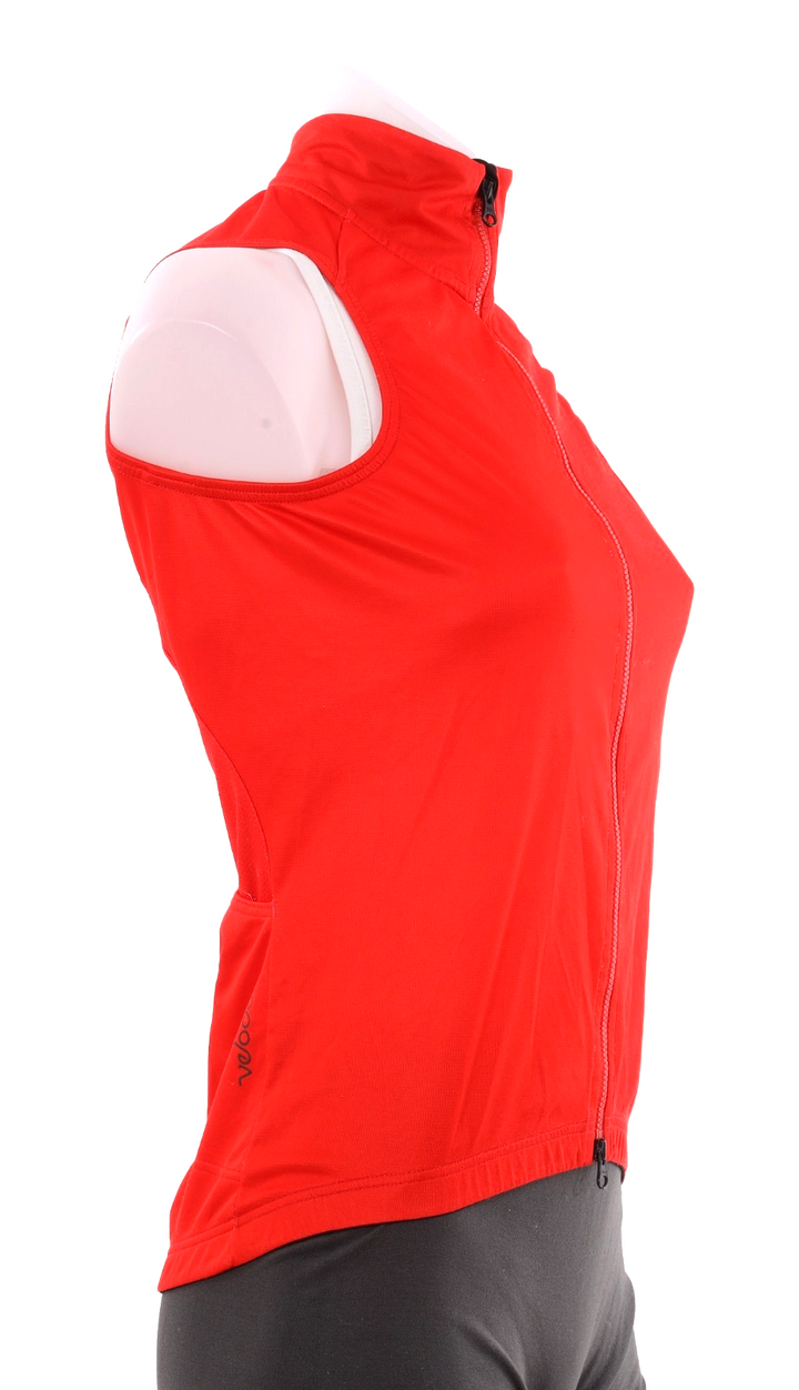 Velocio Wind Cycling Vest Women SMALL Red Road Bike Gravel Race Mountain