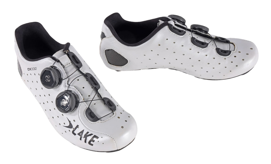 Lake CX332 Carbon Road Bike Shoes EU 38 US 7.5 Women WHITE 3-Bolt BOA Cycling TT