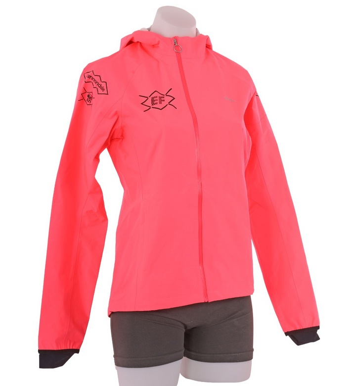 Rapha EF Cannondale Commuter Hooded Rain Jacket Women XS Pink Road Bike EasyPost