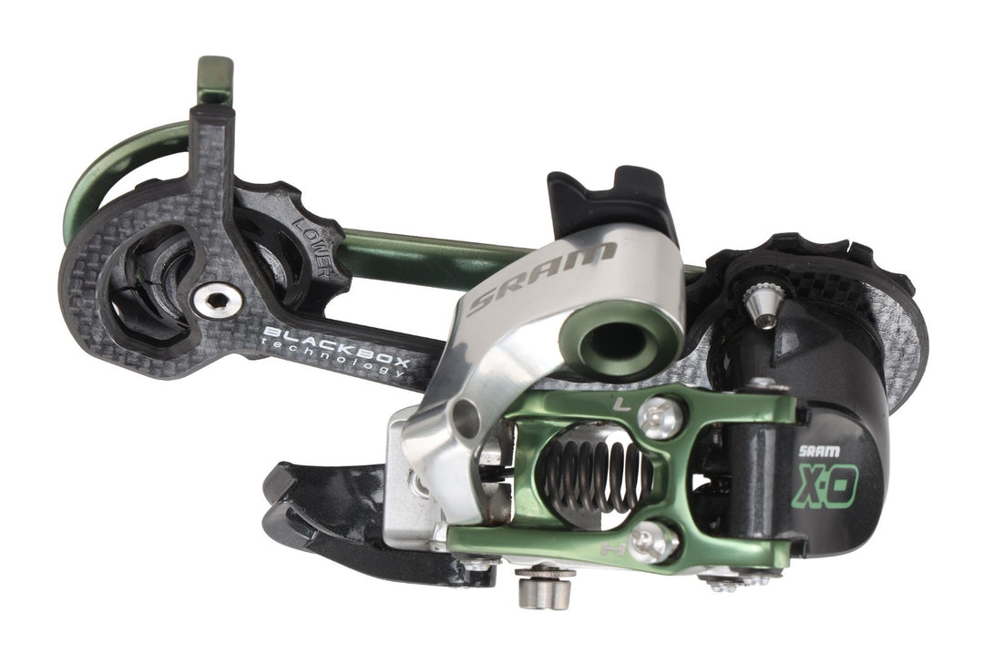 SRAM X0 3 x 9 Sp Mountain Bike Trigger Shifters + Rear Derailleur GREEN BlackBox
