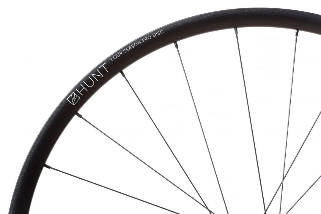 HUNT 4 Season Pro Disc Alloy Tubeless 12x 100mm CL FRONT Road Bike Wheel 700c CX