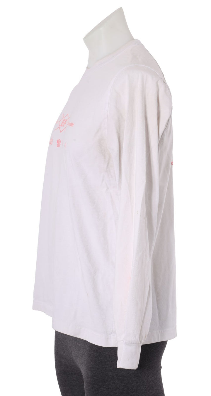 Rapha EF Education Cannondale Pro Cycling Long Slv Cotton Shirt Men LARGE White